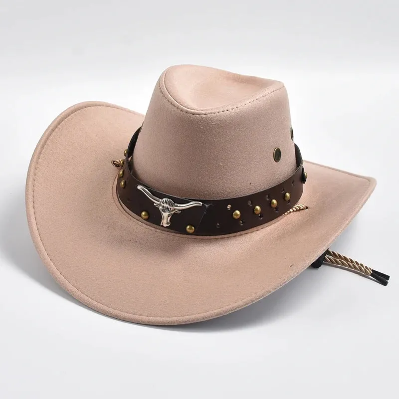 Western Cowboy Hats Vintage Big-edge Gentleman Cowgirl Jazz Hat
