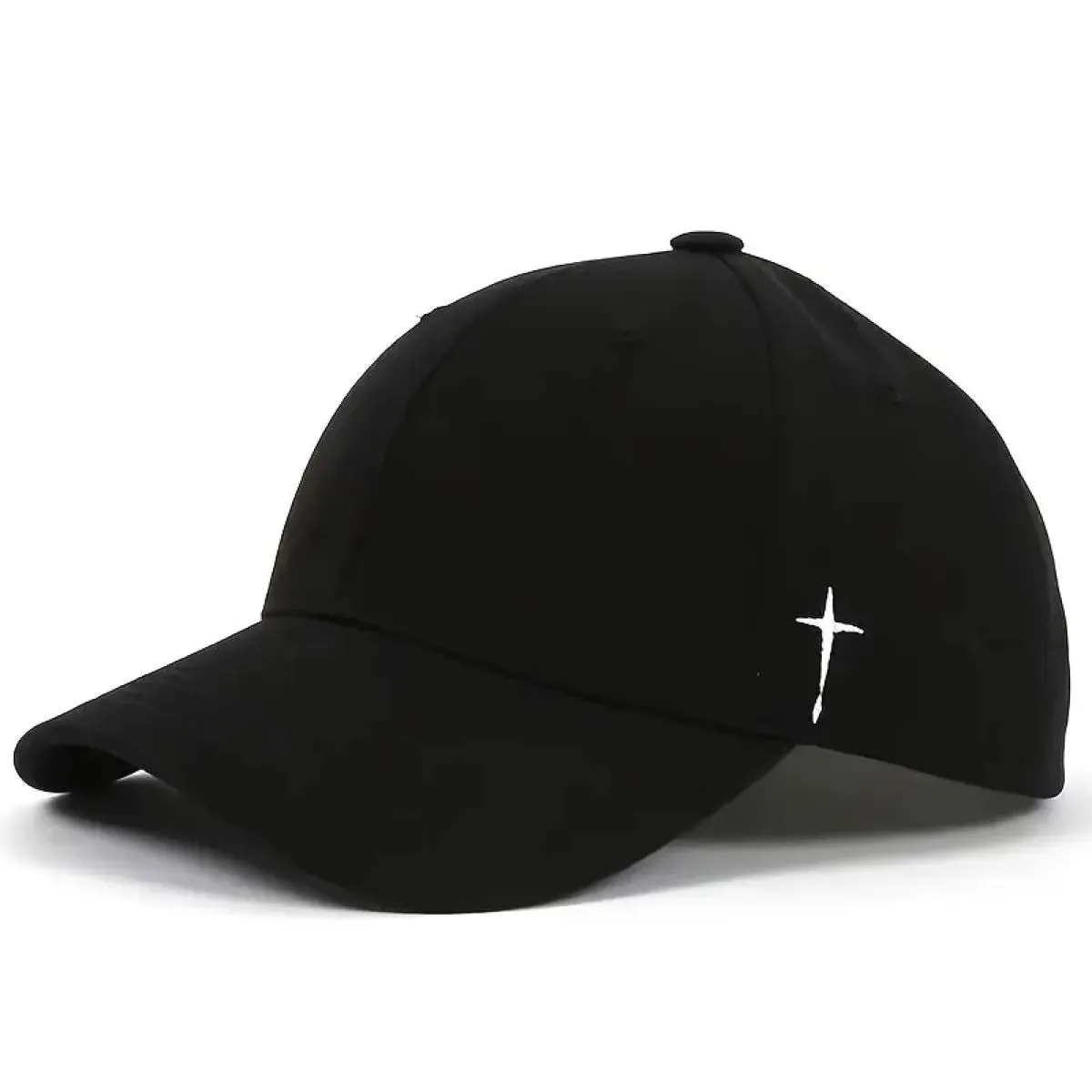 White Cross Baseball Cap (#hat022Black)