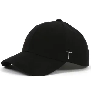 White Cross Baseball Cap (#hat022Black)