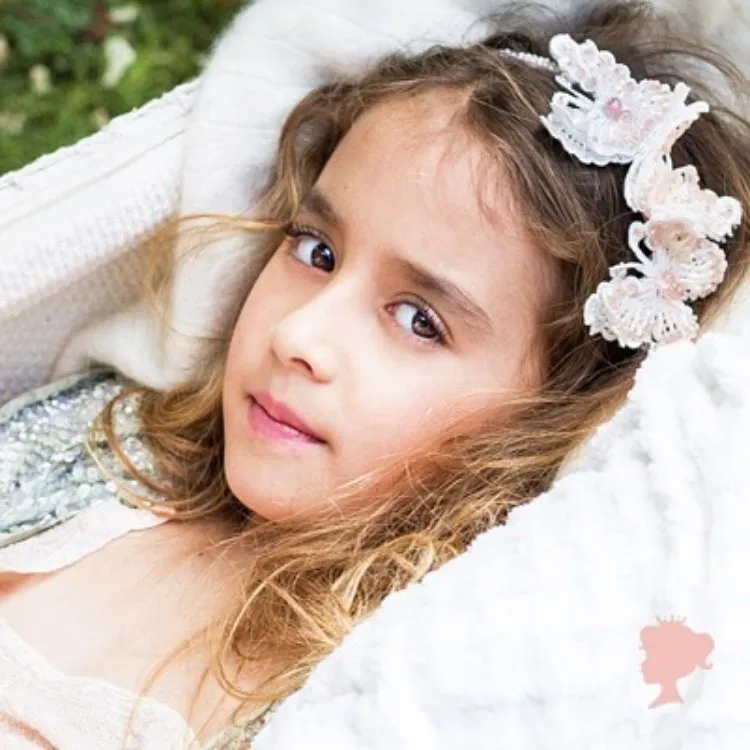 Wings of Love Kids Handmade Crystal Butterfly Headband
