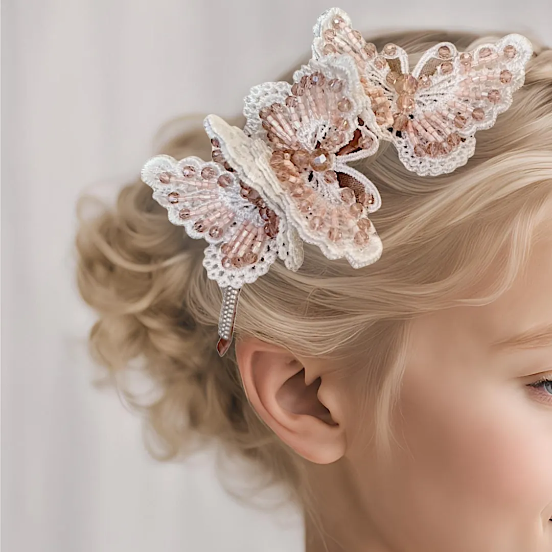 Wings of Love Kids Handmade Crystal Butterfly Headband