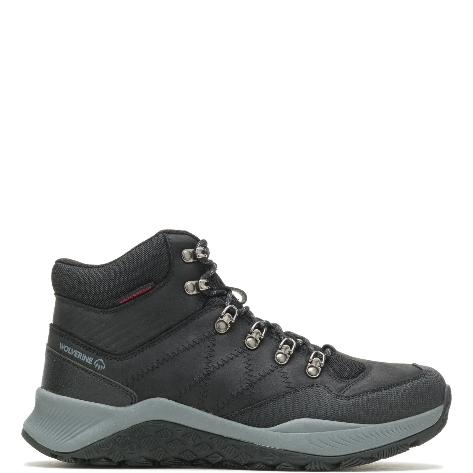 Wolverine Luton Hiker Waterproof Steel Toe Mid Mens Black Wide Hiking Boots