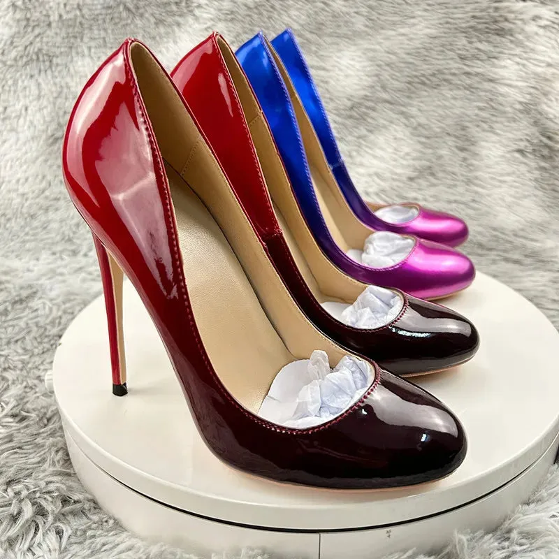 Women  Pumps Sexy 12cm Round Toe High Heels