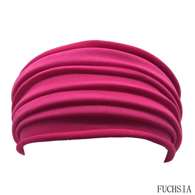 Women Wide Sports Yoga Nonslip Headband New Stretch Boho Hairband Elastic Turban Running Headwrap Hair Band Accessories