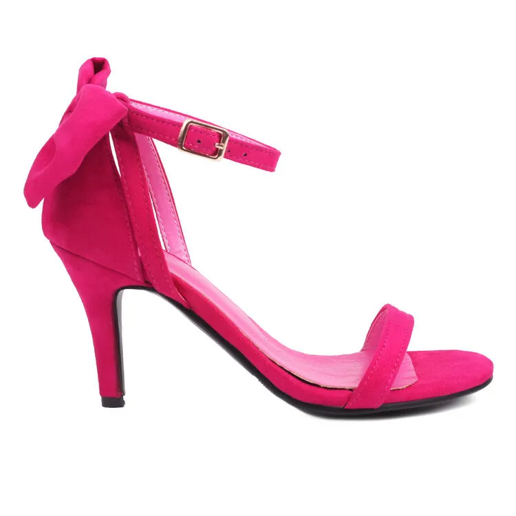 Women's Ankle Strap Bow Tie Stiletto Heel Sandals