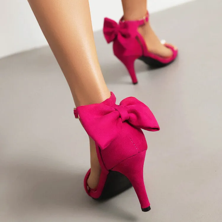 Women's Ankle Strap Bow Tie Stiletto Heel Sandals