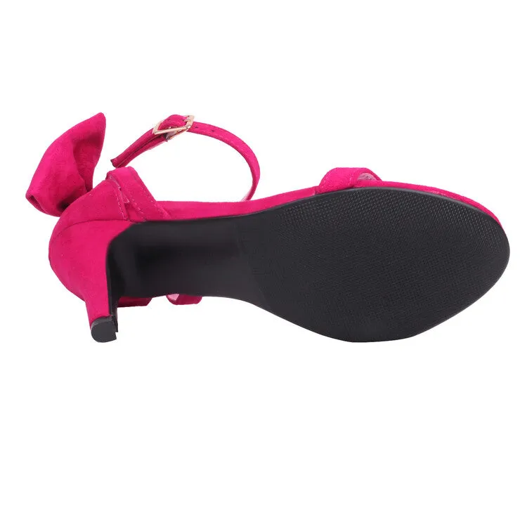 Women's Ankle Strap Bow Tie Stiletto Heel Sandals
