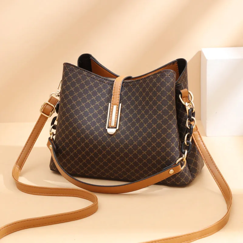 Women's Classic Checkered Bucket Bag