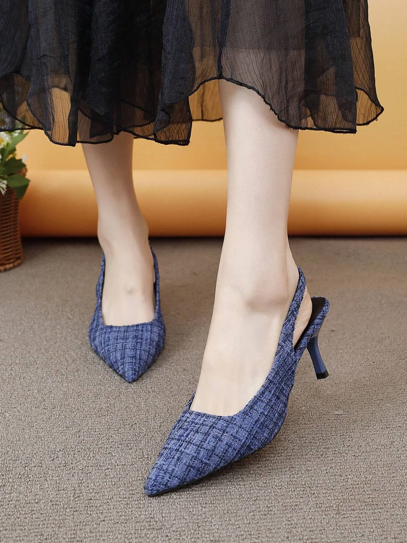 Women's High Heel Peep Toe Pumps With Thin Heels And French Pointed Toes For Spring/Summer
