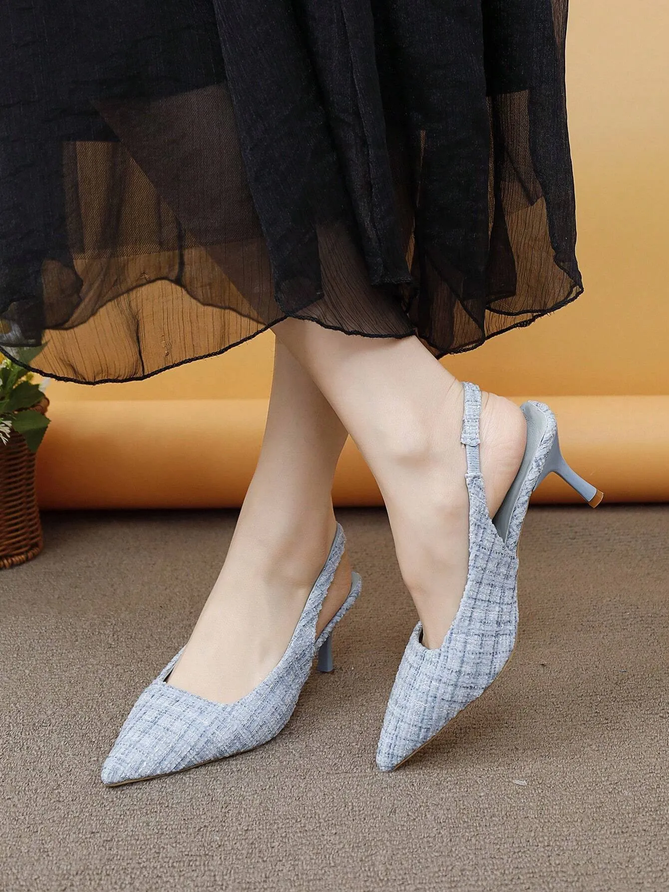 Women's High Heel Peep Toe Pumps With Thin Heels And French Pointed Toes For Spring/Summer