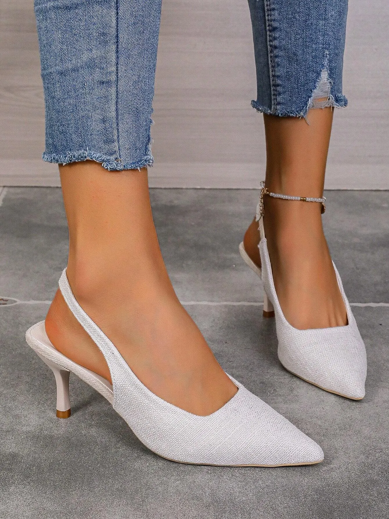 Women's High Heel Peep Toe Pumps With Thin Heels And French Pointed Toes For Spring/Summer