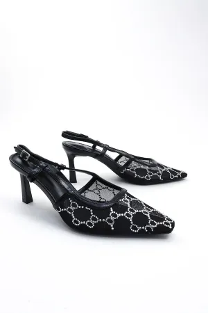 Women's Mesh Mid Point Slingback Heels