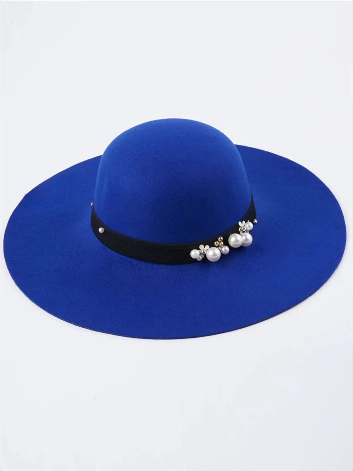 Women's Pearl Embellished Cashmere Fedora Hat (Multiple Color Options)