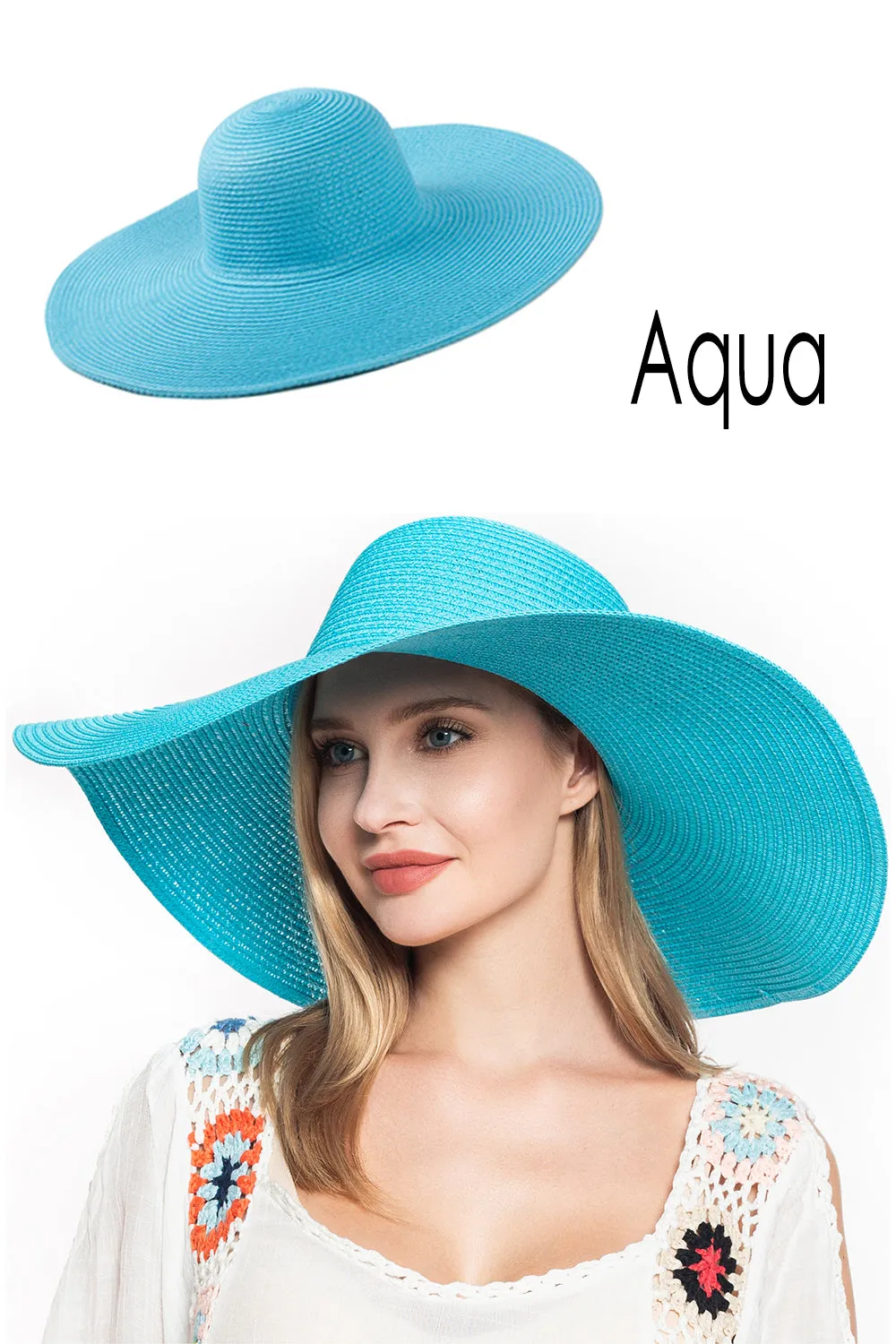Women's Wide Brim Straw Sun Hat