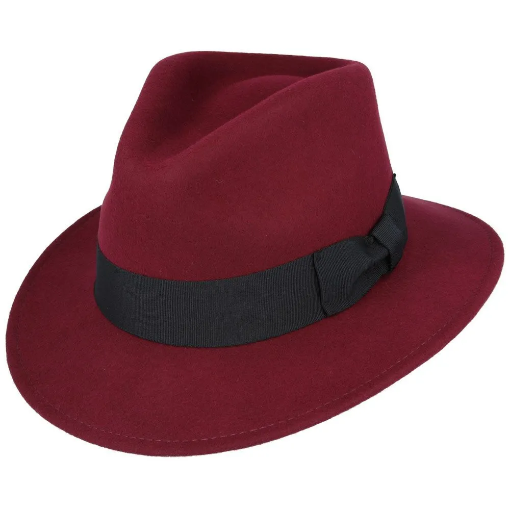 Wool Fedora Hat with Grosgrain Band