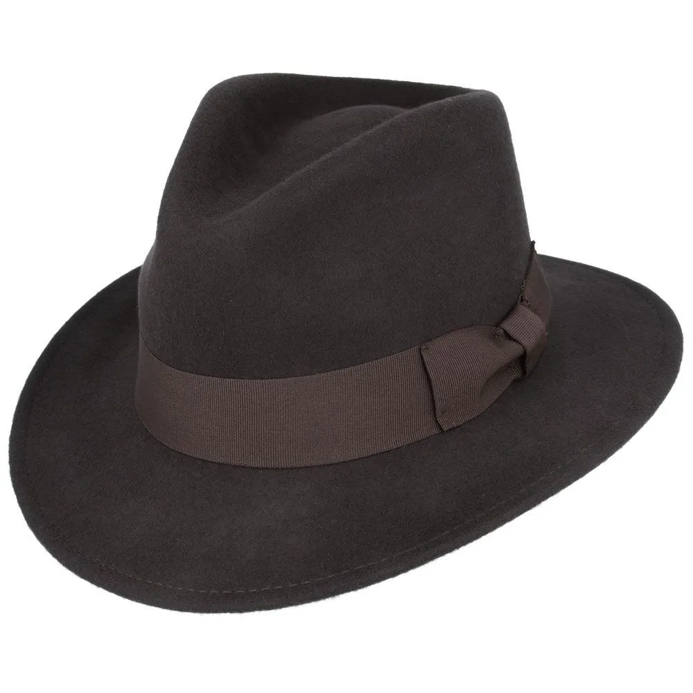 Wool Fedora Hat with Grosgrain Band
