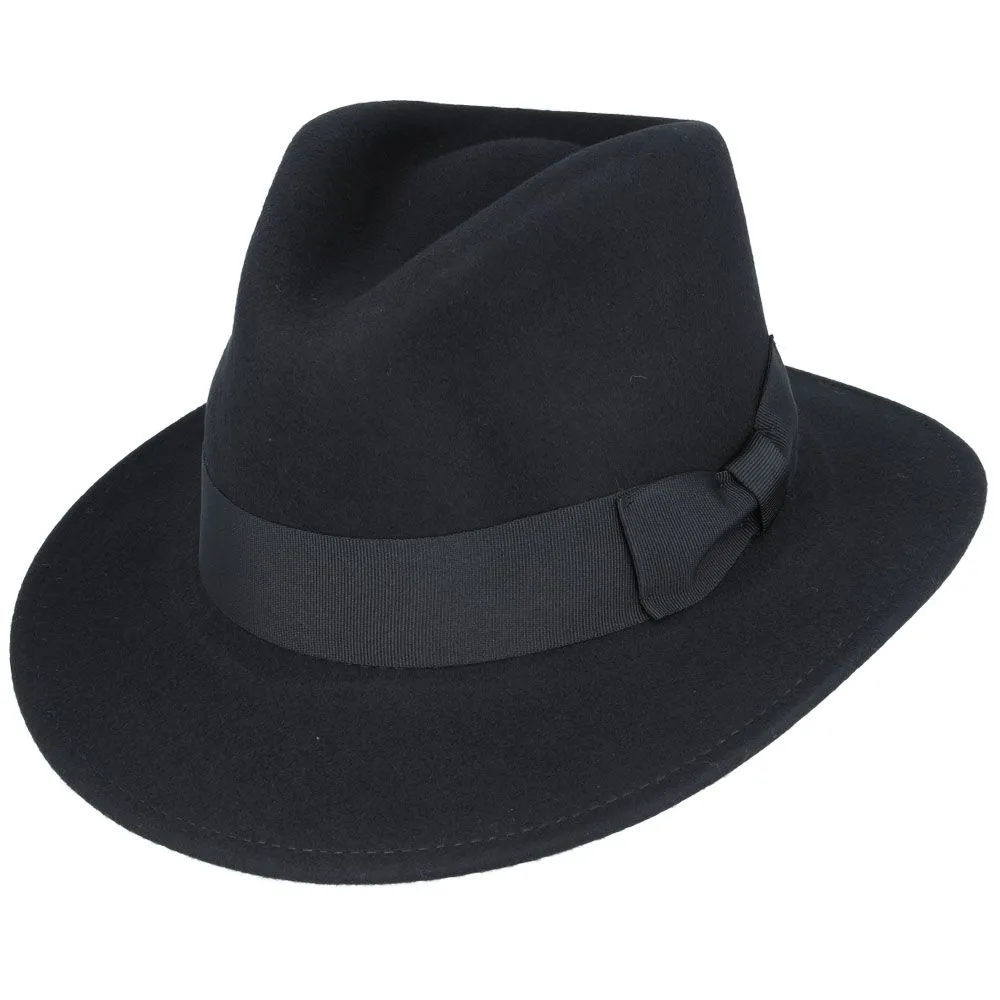 Wool Fedora Hat with Grosgrain Band
