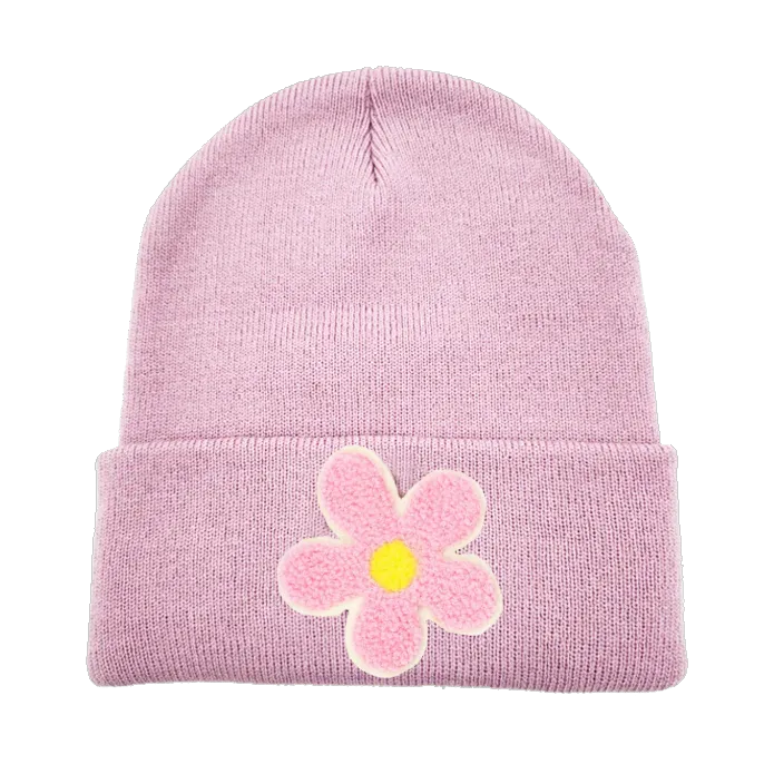 Youth Flower Chenille Beanie