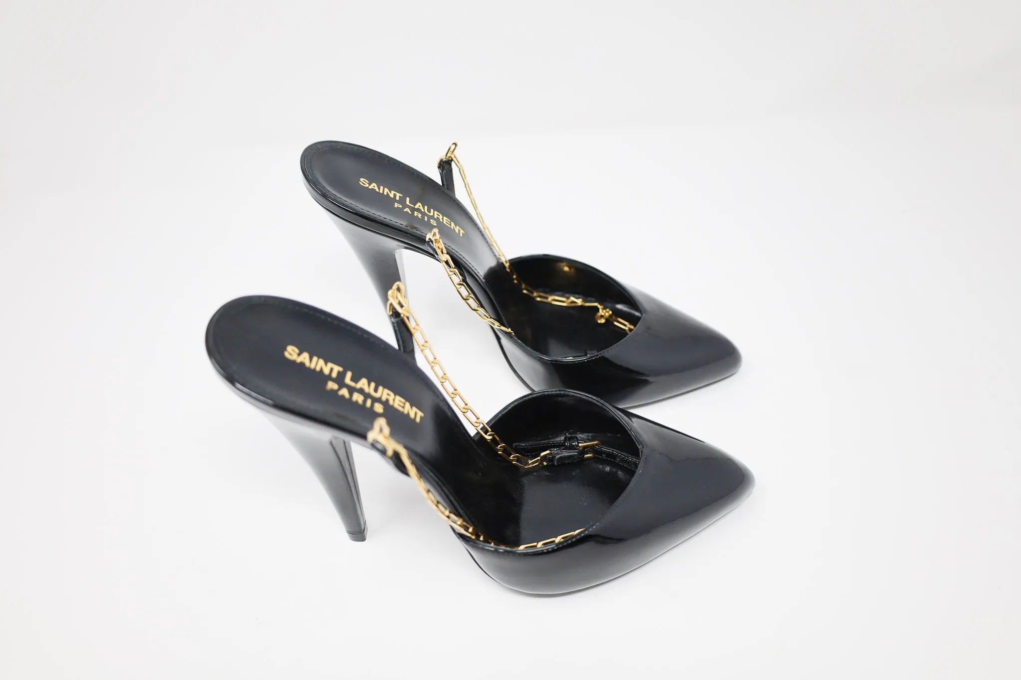 Yves Saint Laurent Kika Chain Slingback Heels